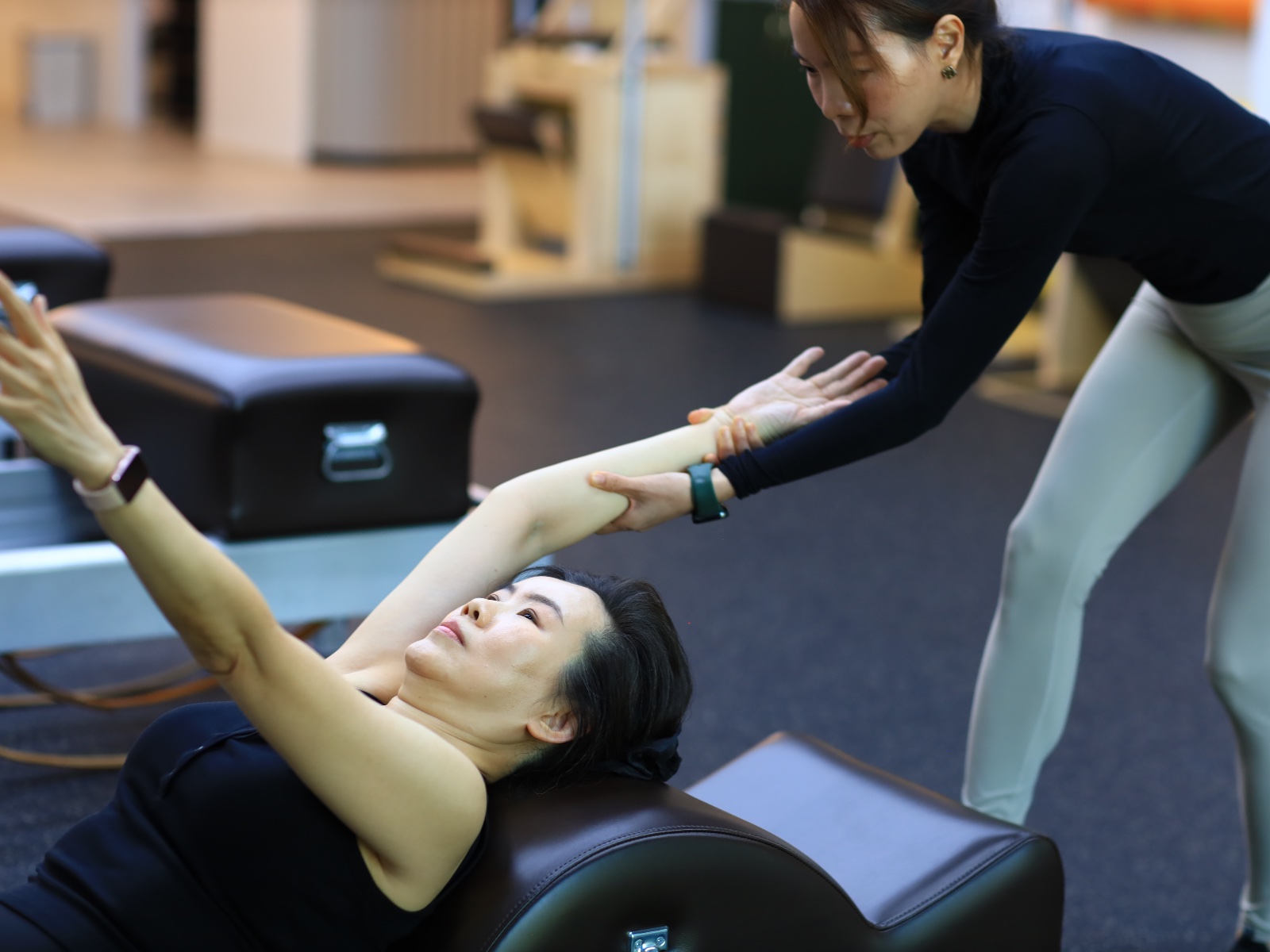 Private one-on-one Classical Pilates session on a Gratz Reformer